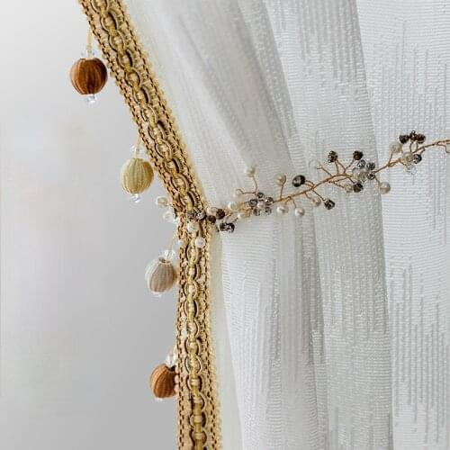 Nordic Geometric Wave Light Luxury Gauze Curtain Semi-shading Gauze Simple White Gauze Curtains for Living Dining Room Bedroom