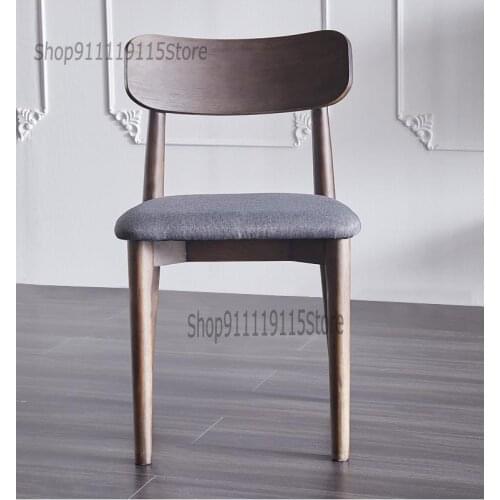 Nordic Rubber Wood Solid Wood Dining Chair Simple Modern Small Family Home Dining Chair