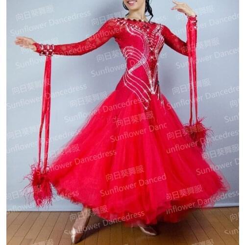 New Style!ballroom Standard Dance Dress,Waltz Competition Dress,Women, Ballroom Dance Dress Colour Red