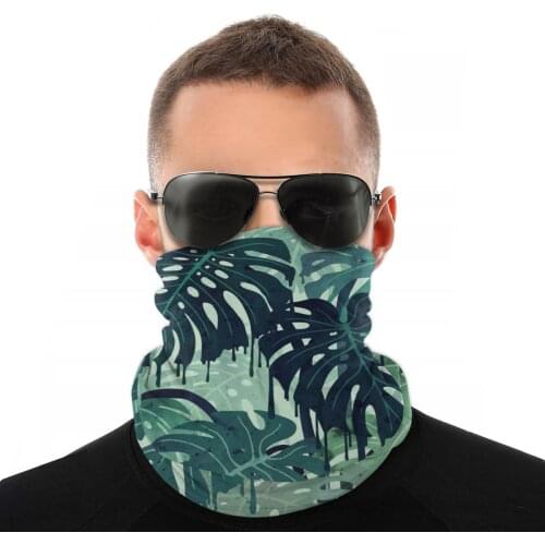 Monstera Melt Scarf Neck Face Mask Men Women Fashion Tube Scarf Balaclava Bandana Windproof Headwear Outdoor Hiking