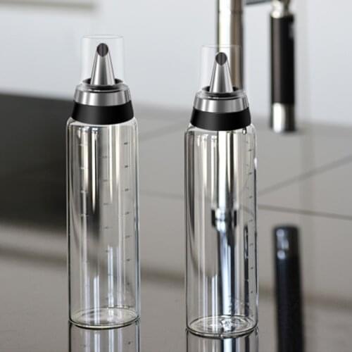 Premium Olive Oil Bottle No Drip Glass Oil Pourer Kitchen Olive Oil Container Vinegar Measuring Spout Bottle 350ML 500ML