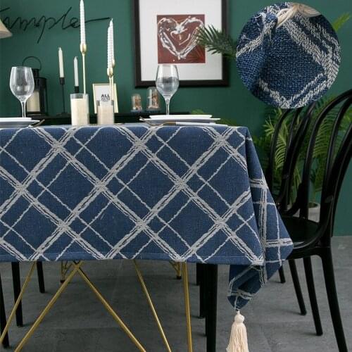 135x135cm Tablecloth Tea Table Cloth Mat Waterproof And Anti-scalding Table Cloth Lattice Table Mat Ins Fabric Tablecloth
