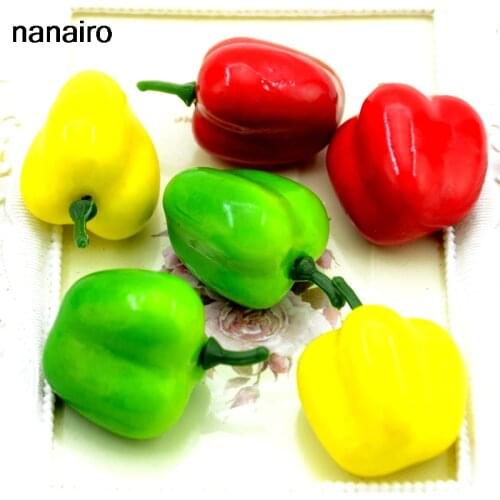 10 Mini PCS Handmade Green Bell Pepper & Vegetables Fruits Family Wedding Party Kitchen Table Christmas Tree Decoration