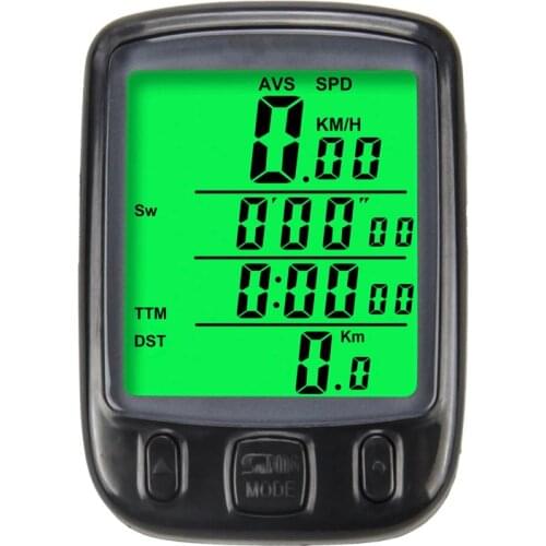 Bicycle Computer With Backlight Wireless Wired Waterproof Bicycle Odometer Stopwatch Speedometer LCD Digital Rate Bike Stopwatch