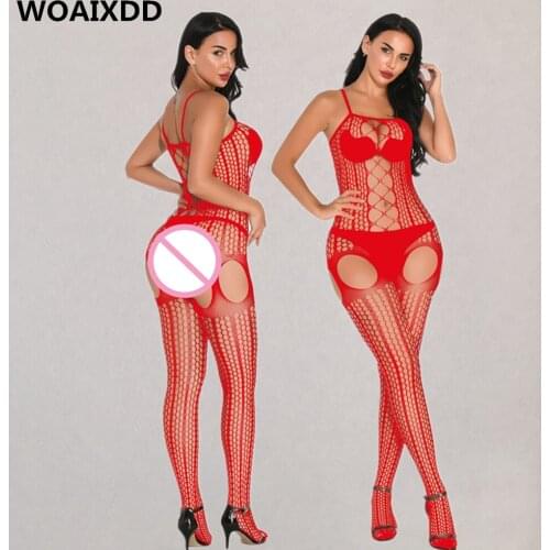 Women lingerie Teddies Bodysuits hot Erotic open Crotch elasticity mesh body stockings porno sexy underwear costumes body suit