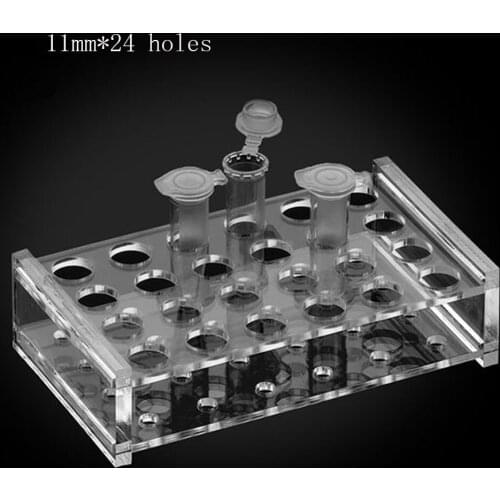 1pc 11mm*24 Holes Plexiglass Centrifuge tube rack stand Acrylic Organic Glass Polymethyl Methacrylate Laboratory Equipment