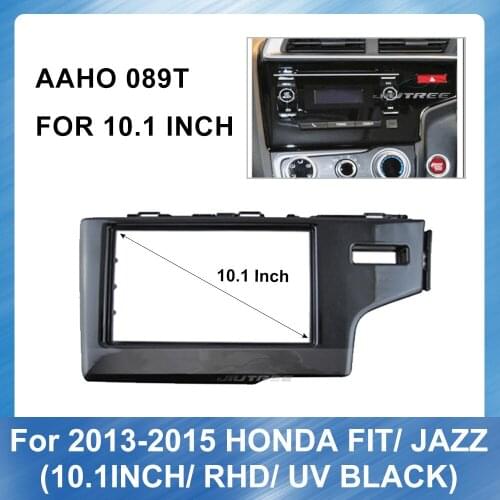 10.1 Inch Car Fascia Dash Trim Kit For HONDA Fit Jazz 2013-2015 RHD UV BLACK Stereo Panel Dash Mount Trim Installation Kit Frame