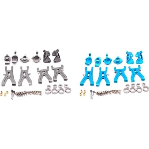 2set Suspension Arm & Front/Rear Hub C Seat Parts Kit for WLtoys A959 A979 A959B A979B K929 Blue & Grey
