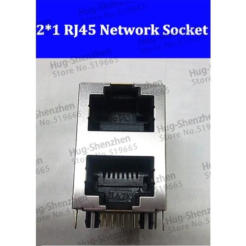 20PCS RJ45 network jack shielded RJ45 socket 8P8C 2*1 socket