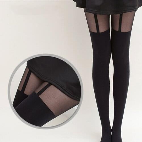 2020 New Black Lace Stockings Hosiery Women Thigh High Embroidery Transparent Pantyhose Temptation Suspender Tights Stockings