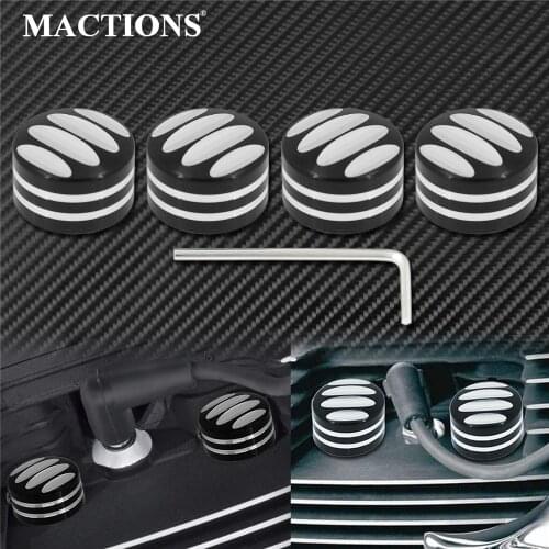 4xMotorcycle Spark Plug Head Bolt Cap Cover Plug Screw Caps Trim Black/Chrome For Harley Twin Cam Touring Sportster 1200 883