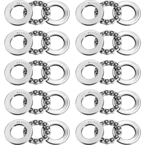 51103 Single Direction Thrust Ball Bearings 17mm x 30mm x 9mm Bearing Steel (Pack of 10)