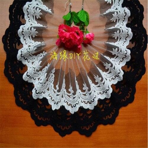 7Yards HOT handmade DIY clothing accessories retro palace lace trim embroidered gauze material width 14cm