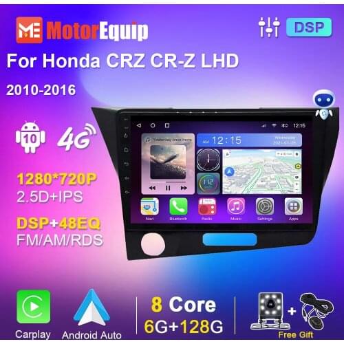 Car Radio Stereo Autoradio For Honda CRZ CR-Z LHD 2010-2016 Android Auto Multimedia DVD DSP Player GPS Navigation No 2 din Audio