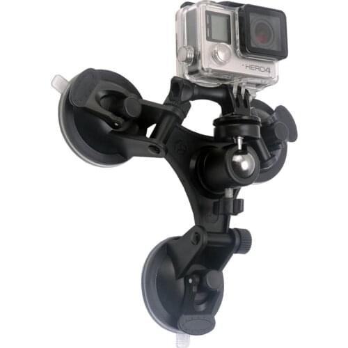 Car Suction Cup Glass Holder Triangle Low angle + 1/4" tripod Adapter Mount for Gopro 9 8 7 6 5 4 SJCAM Xiaomi Yi 4K Accessories