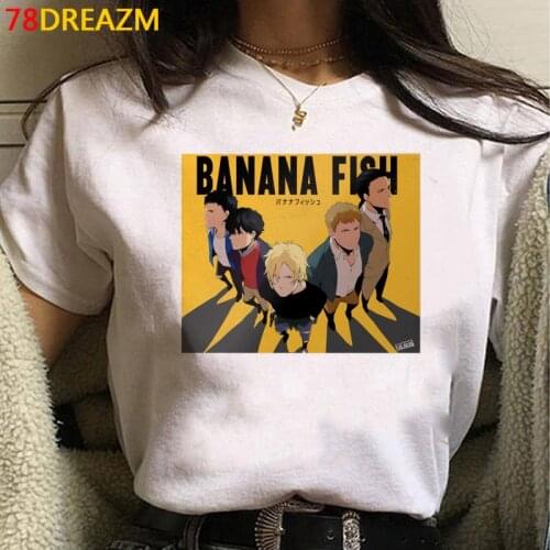 Banana Fish summer top top tees men graphic tees streetwear aesthetic white t shirt ulzzang summer top t-shirt plus size