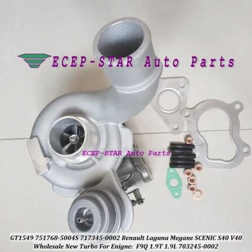 Free Ship GT1549S 703245 751768 751768-5004S 717345-0002 703245-0002 Turbo For Renault Laguna Megane SCENIC S40 V40 F9Q 1.9L TDI