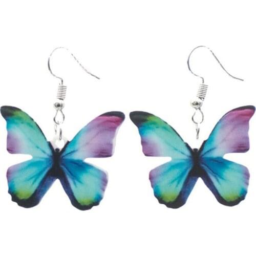 Bonsny Acrylic Novelty Floral Butterfly Earrings Big Dangle Drop Novelty Insect Jewelry For Women Girls Ladies Teens Kids Gift