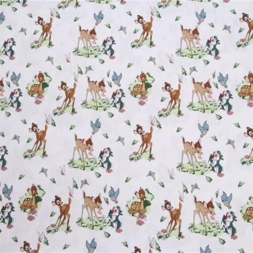 Disney Bambi and Thumper 100% Cotton Fabric for Boy Clothes Hometextile Cushion Cover Needlework DIY