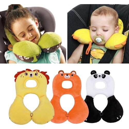 Cute Animal Baby Pillow U-shaped Neck Protection Pillow Kids Toddler Safety Seat Pillow Travel Stroller Accessories Kid Headrest