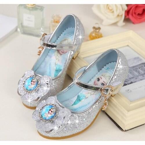 Disney else dancing and party shoes for girls spring flat else shoe 3~15 years old bling and fashion kids girls leather shoes