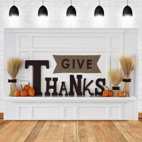 Happy Thanksgiving Day Interior Wall Cabinet Backdrops Photography Thanks Pumpkin White Background For Photo Studio