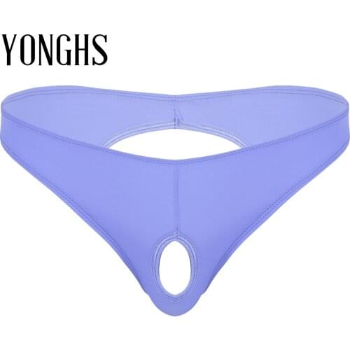 Gay Mens Lingerie Open Butt Underwear Hollow Out Erotic Hot Sexy Briefs Panties Low Waist Elastic Waistband Underpants