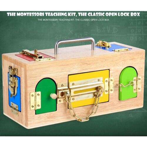 Montessori Lock Box Toy Learning Education Toys Memory Board Game Practical Life Skill Toy Boys Girls Travel Toys