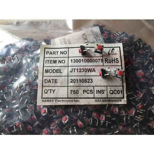 JT1230WA South Korea Touch Switch 6*6*5 Line 4 Pin Red handle High Quality Jog Button