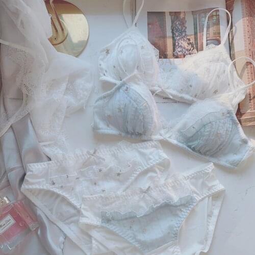 Kawaii Lingerie Set Sexy My Melody Ethika Women Girls Bra and Panty Set Underwear White Pink Seamless Bra Panties Bralette 2021