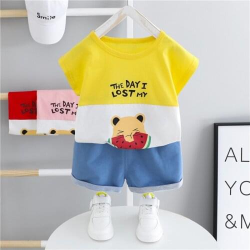 Baby Boys Girls Clothing Sets 2021 Summer Toddler Infant Short Sleeve T Shirt Shorts Children Suits Kids Casual Clothes