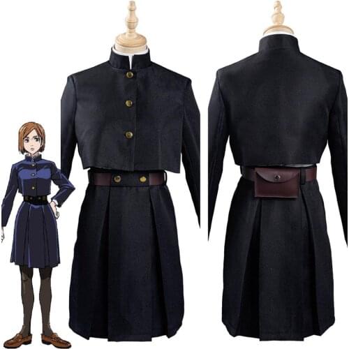 Jujutsu Kaisen Nobara Kugisaki Cosplay Adult School Uniform Dress Suit Halloween Christmas Costume for Women Girl