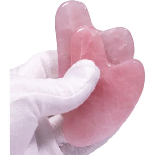 Rose Quartz Jade Guasha Detox Board Natural Stone Scraper Gua Sha Tools Face Pressure Therapy SPA Facial Massage Body Massager