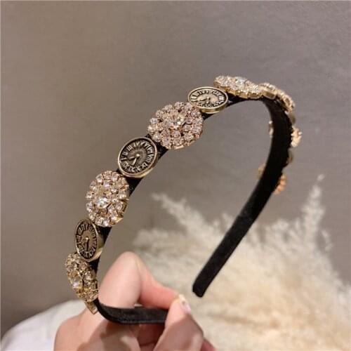 Fashion Baroque Vintage Rhinestone Hair Band Pearls Crystal Headband Hair Accessories for Women Girls Bride Jewelry YHA057