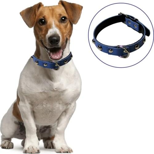 Soft Leather Padded Large Dog Collar - Travel Collar Pink, Blue