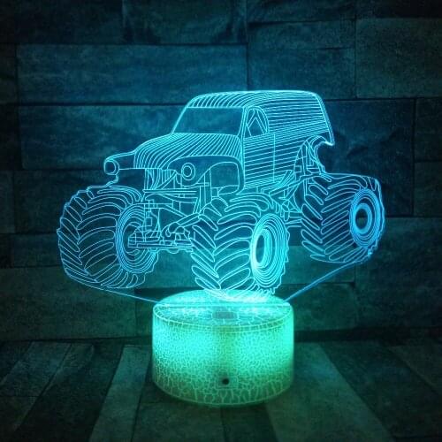 USB LED 3D Tractor NightLight Bluetooth Speaker Night Lamp Colorful Car Table Lamp Home Party Decor Kids Birthday Gift