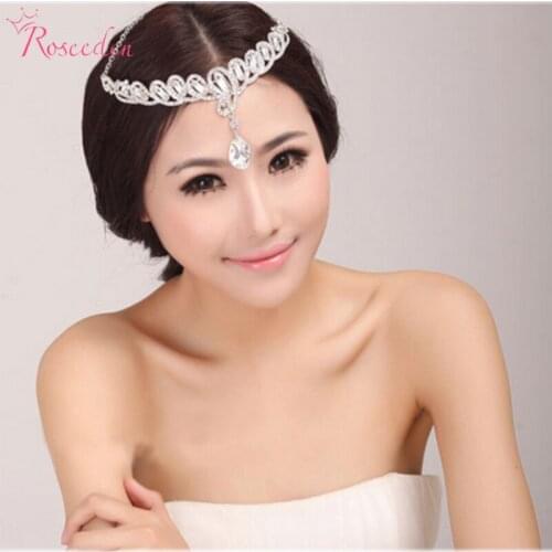 2016 new Bridal Hair Accessory Wedding Rhinestone frontlet Waterdrop Tiara Crown Headband Frontlet Hair Jewelry RE177