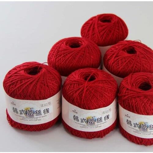 New Soft 6ballsx50g Hand Cotton Lace Wool Yarn Crochet Shawl Scarf Knitting 16113 Dark Red