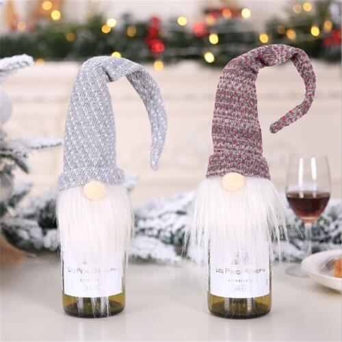 Navidad 2020 Christmas Forest Faceless Old Man Wine Bottle Set New Year Decoration Home Decoration Christmas Decoration Noel-C