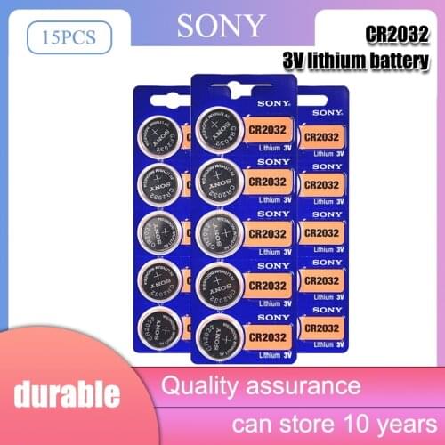 15pcs/lot sony CR2032 3V Original Lithium Battery For Watch Remote Control Calculator CR2032 2032 button cell coin batteries
