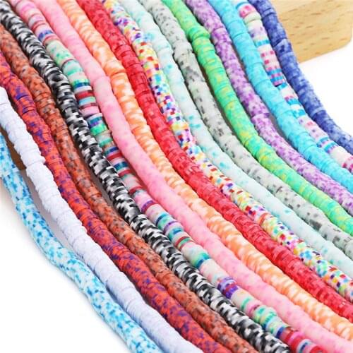 6mm 350pcs Mix Color Flat Round Polymer Clay Beads Chip Disk Loose Spacer Handmade Beads For DIY Earring Bracelet Jewelry Making