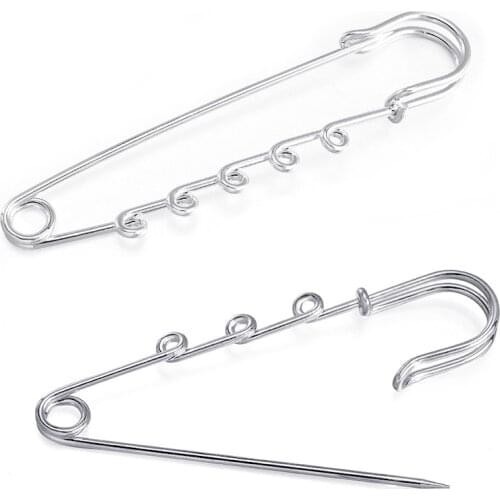 10pcs 50mm 75mm Silver Color Bronze Rhodium Color 3 or 5 Holes Blank Base Pins Broochs for DIY Jewelry Making