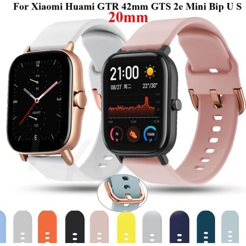 20mmSilicone Wrist Band Strap For Xiaomi Huami Amazfit GTS 2/Mini Smart Watchband Sport Bracelet Amazfit Bip S/U/GTR 42mm Correa