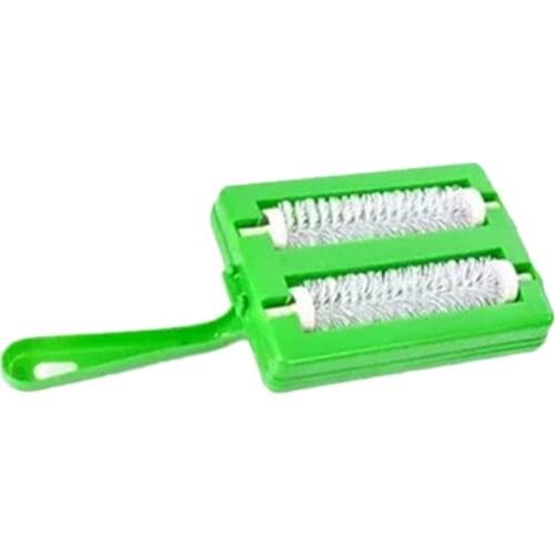 Handheld Carpet Table Crumb Sweeper Plastic Dual Brush Cleaner Collector Roller Home Cleaning Tools Random Colors 42*10.5 0771