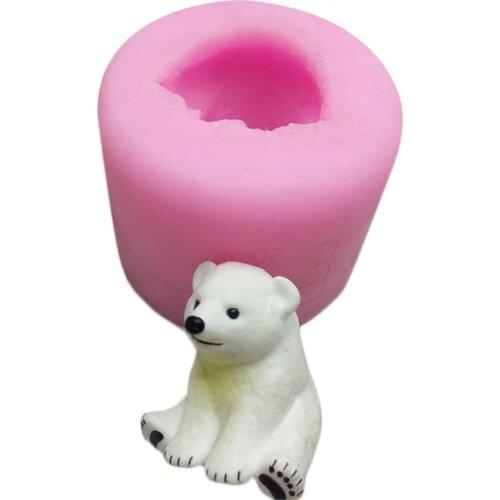 Silicone Mould Cute Craft 3D Polar Bear Deer Aromatherapy Gypsum Car Display Candle Gypsum Mold Cake Decoration DIY Cake Mold