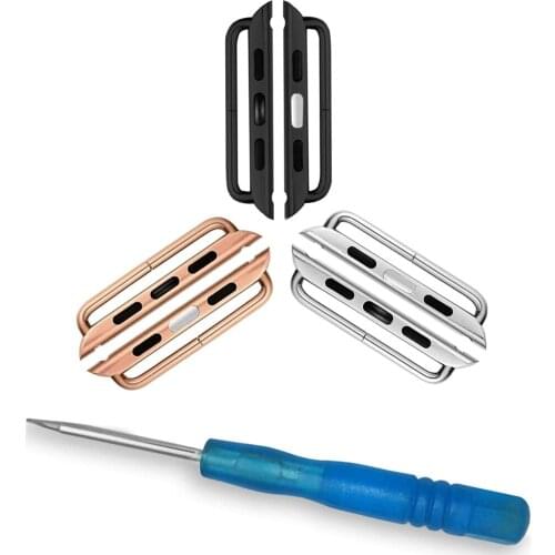 Watch connector for apple watch 6/5/4/3/2/1 band/strap 42mm 38mm 44mm 40mm stainless steel metal Connection Adapter for iwatch 6