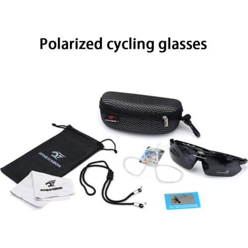 Black Polarized Lens Anti-UV400 Cycling Glasses Riding Driving Mountaineering Sports Sunglasses Ultra-light PC Frame Eyewears