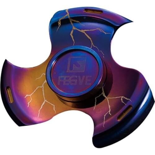 FEGVE MaYa Titanium Alloy Grilled Blue Fidget Spinner Hand Spinner Finger Spinner Metal EDC Stress Handspinner Toys FG20