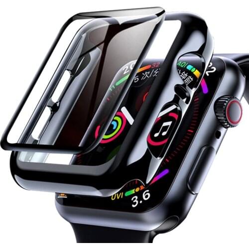 Glass+case For Apple Watch serie 6 5 4 3 SE 44mm 40mm iWatch Case 42mm 38mm bumper Screen Protector+cover apple watch Accessorie