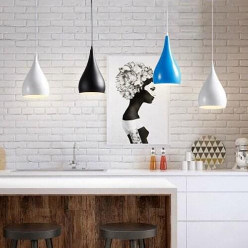 Style Pendant Lamp Dia 15 *28cm Kitchen Pendant Light Length 85cm Aluminum/ Chrome 110-240V 7-Colors Dinning Light